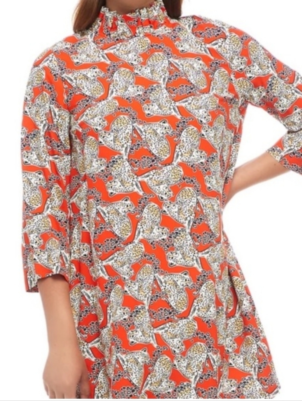 NWT Crown & Ivy Bow Back Cheetah Dress